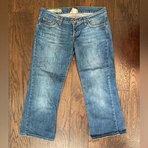 Lucky Brand lil lavish Jean Sz 10 Women’s Button Fly Denim‎ Crop Med Wash Y2k